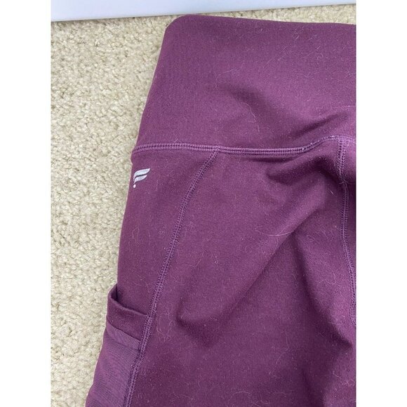 Fabletics Womens Leggings Size XS ? Maroon Mesh Siding w Pockets Full Length - Picture 4 of 8